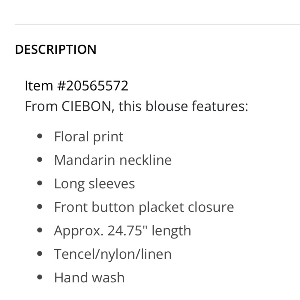 CIEBON Coordinating Fatimah Floral Print Mandarin Neck Long Sleeve Blouse - Picture 10 of 17